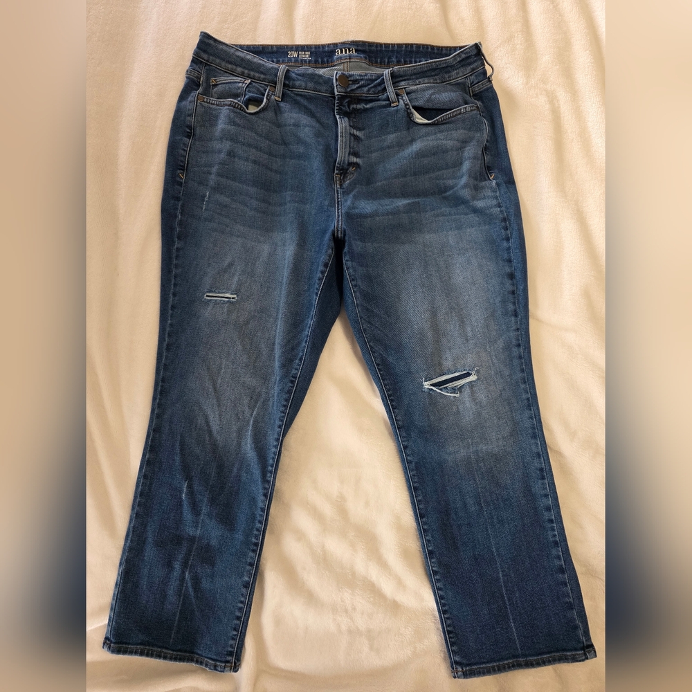 a.n.a Blue Straight Leg Jeans Classic Denim